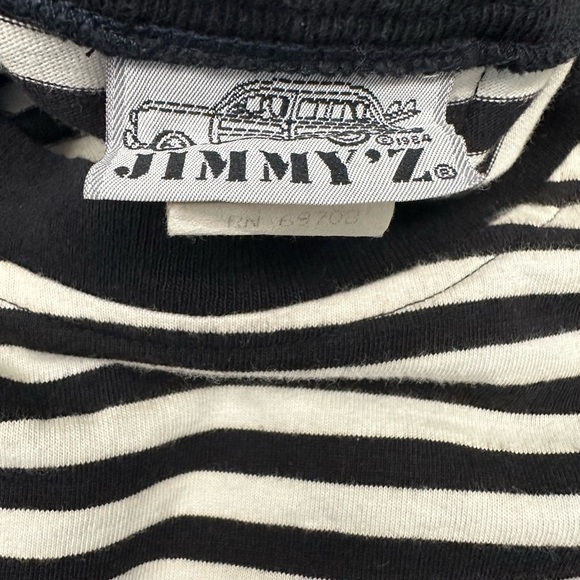 Super rare Vintage Jimmy’Z long sleeve black and white stripe shirt size L. - Picture 4 of 6